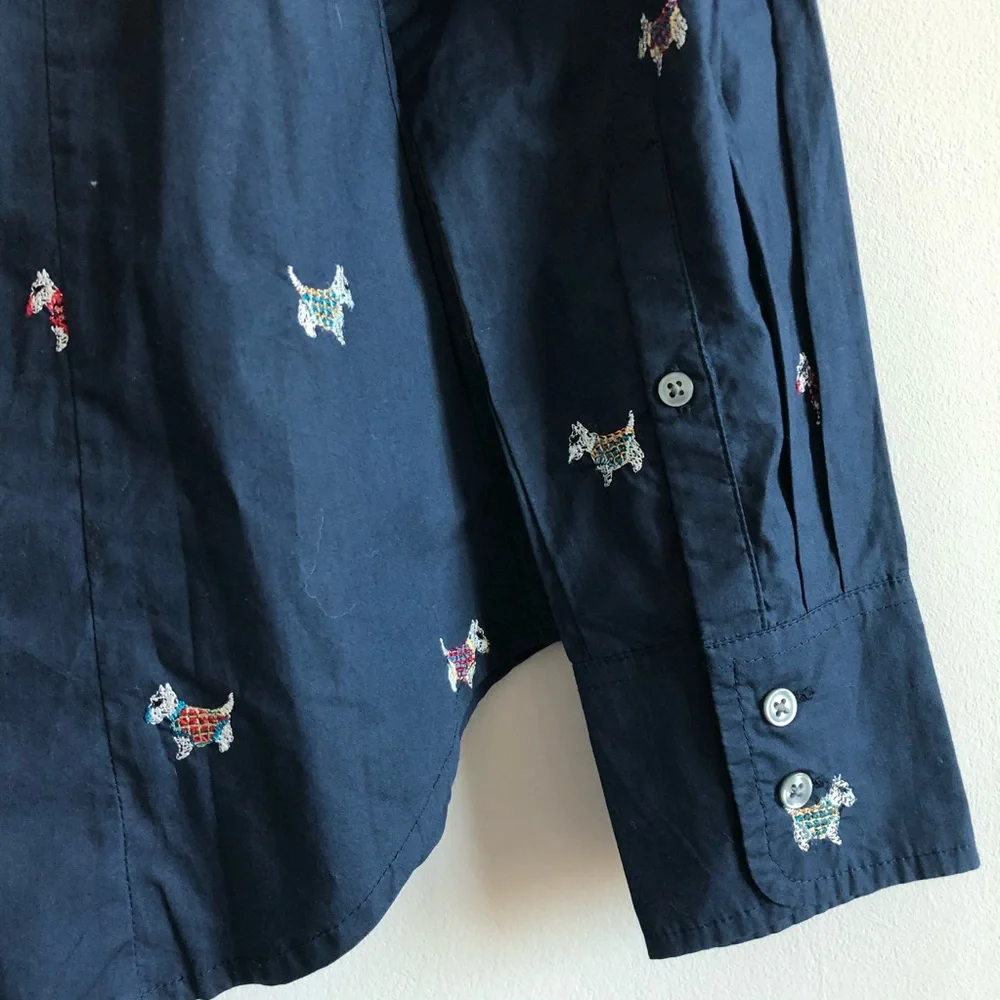 J.Crew Dog Emborided Slim Shirt